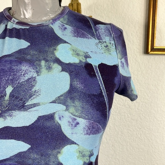 Miaou Tie Dye Abstract Baby Tee Purple and Blue Top - Picture 4 of 9